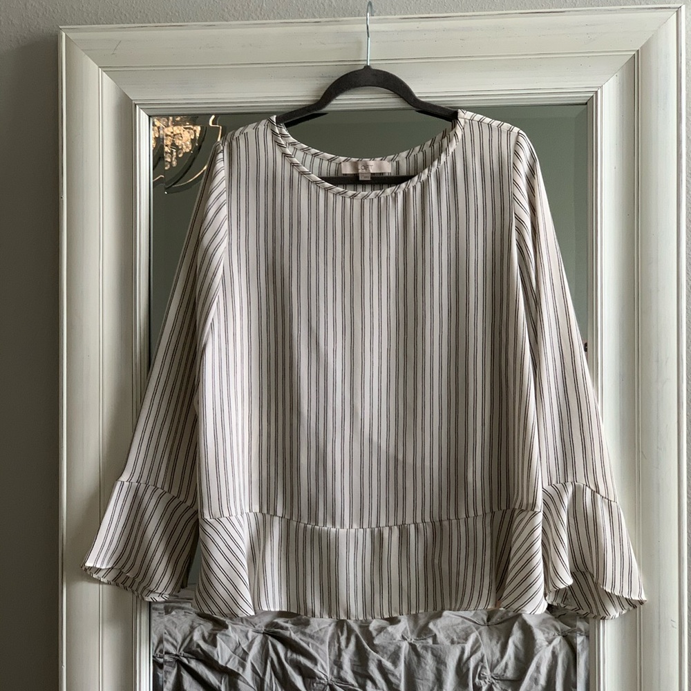 Loft Ruffled Crossover back top